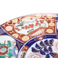 Japoński, porcelanowy talerz Imari, sygn. GOLDIMARI, Hand painted